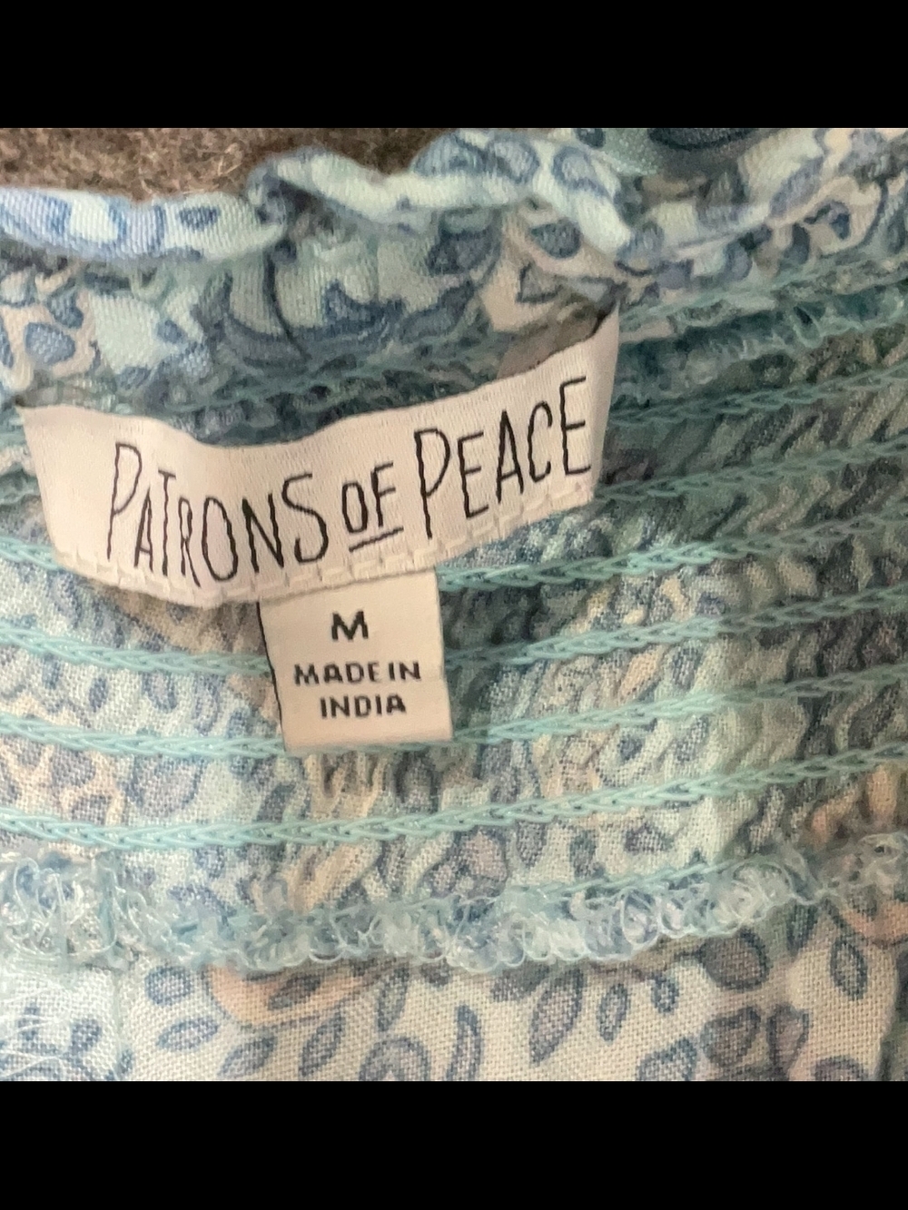 Patrons of Peace Light Blue Floral Paisley Wide-Leg Palazzo Pants - Picture 9 of 11